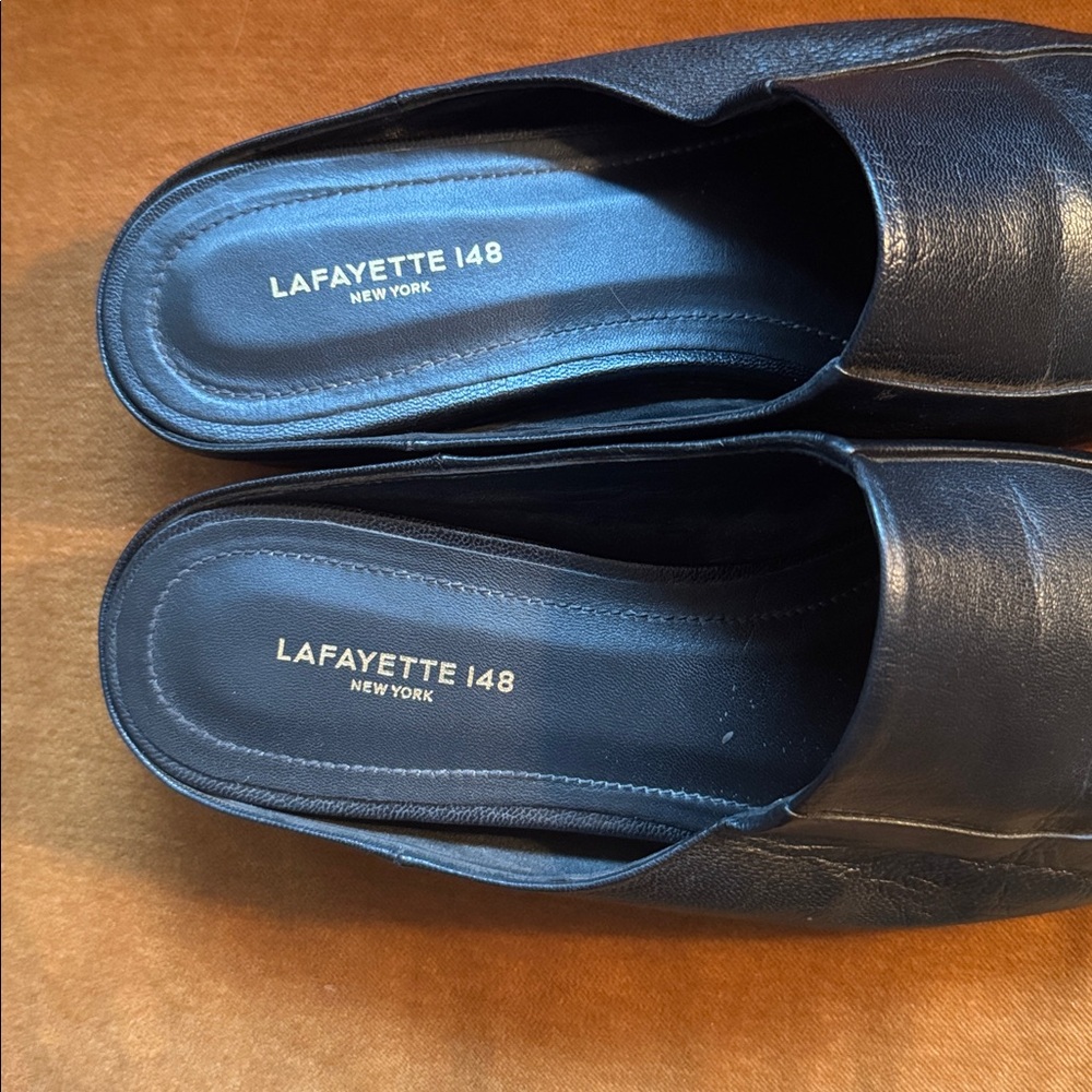 Lafayette 148 New York Ollie grained black leather Mules EU 39.5/US 9.5 - Picture 6 of 9